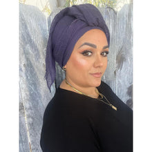 Israeli Boheme Gauzy Long Wrap - Blueberry-Long Wrap-The Little Tichel Lady