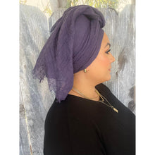 Israeli Boheme Gauzy Long Wrap - Blueberry-Long Wrap-The Little Tichel Lady