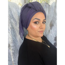 Israeli Boheme Gauzy Long Wrap - Blueberry-Long Wrap-The Little Tichel Lady