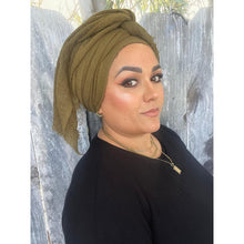 Israeli Boheme Gauzy Long Wrap - Olive-Long Wrap-The Little Tichel Lady