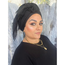 Israeli Boheme Gauzy Long Wrap - Black-Long Wrap-The Little Tichel Lady