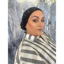 Studded Crystal Beret - Black-Beret-The Little Tichel Lady