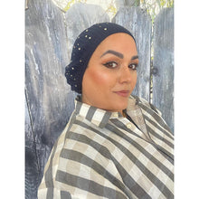 Studded Crystal Beret - Navy-Beret-The Little Tichel Lady