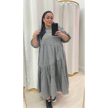 Gingham Cotton Midi Dress - Black-dress-The Little Tichel Lady