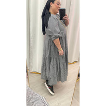 Gingham Cotton Midi Dress - Black-dress-The Little Tichel Lady