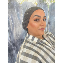 Studded Crystal Beret - Gray-Beret-The Little Tichel Lady