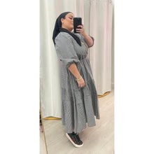 Gingham Cotton Midi Dress - Black-dress-The Little Tichel Lady