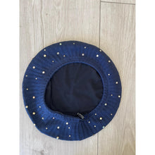 Studded Crystal Beret - Navy-Beret-The Little Tichel Lady