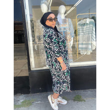 Ladies Modest Cocoon Swim Dress - Leaf Print, S-XL-dress-The Little Tichel Lady