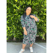 Ladies Modest Cocoon Swim Dress - Leaf Print, S-XL-dress-The Little Tichel Lady