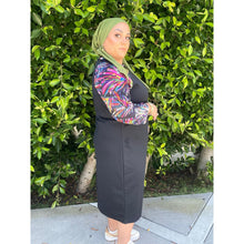 Ladies Modest Swim Dress - Black/Multi, S-3X-dress-The Little Tichel Lady