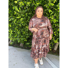 Ladies Modest Tiered Swim Dress, Neutral Print, S-XL-dress-The Little Tichel Lady