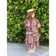 Ladies Modest Tiered Swim Dress, Neutral Print, S-XL-dress-The Little Tichel Lady