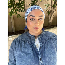 Wildflower Bandana Print Squares - Blue/Sky Blue-Squares-The Little Tichel Lady