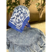 Wildflower Bandana Print Squares - Blue/Sky Blue-Squares-The Little Tichel Lady