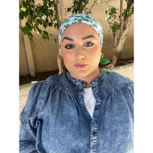 Wildflower Bandana Print Squares - Green/Sky Blue-Squares-The Little Tichel Lady