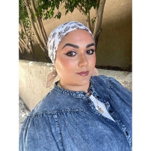 Wildflower Bandana Print Squares - Neutral/White-Squares-The Little Tichel Lady