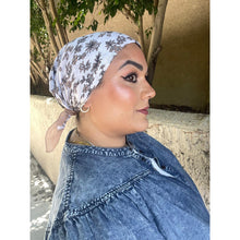 Wildflower Bandana Print Squares - Neutral/White-Squares-The Little Tichel Lady