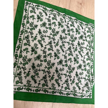 Wildflower Bandana Print Squares - Green/Sky Blue-Squares-The Little Tichel Lady