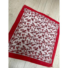 Wildflower Bandana Print Squares - Red/White-Squares-The Little Tichel Lady