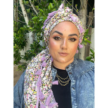 Israeli Tassel Embroidered Very Large Square - Gorgeous Floral-Squares-The Little Tichel Lady