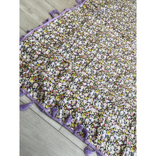 Israeli Tassel Embroidered Very Large Square - Gorgeous Floral-Squares-The Little Tichel Lady