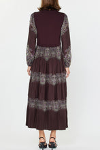 Bordeaux Print Tiered Dress-dress-The Little Tichel Lady