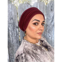 Front Pleated Cotton Beret - Burgundy-Berets/ Snoods-The Little Tichel Lady
