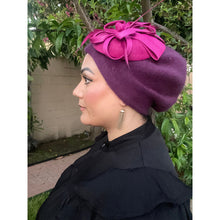 Yeela’s Exquisite Beret - Purple/Fuchsia Fascinator-Beret-The Little Tichel Lady