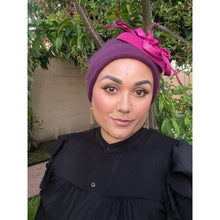 Yeela’s Exquisite Beret - Purple/Fuchsia Fascinator-Beret-The Little Tichel Lady