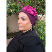Yeela’s Exquisite Beret - Purple/Fuchsia Fascinator-Beret-The Little Tichel Lady