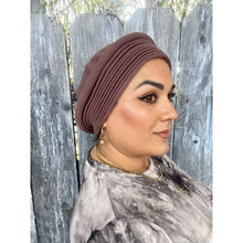 Front Pleated Cotton Beret - Mauve-Berets/ Snoods-The Little Tichel Lady