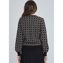 Button Detail Print Sweater, XS-2X-Tops-The Little Tichel Lady