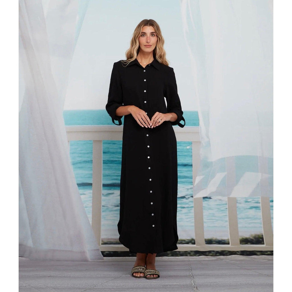 Cotton Maxi Dress - Black X-Large