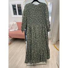Olive Floral Smocked Maxi Dress - PLUS SIZE-dress-The Little Tichel Lady
