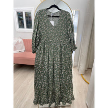 Olive Floral Smocked Maxi Dress - PLUS SIZE-dress-The Little Tichel Lady