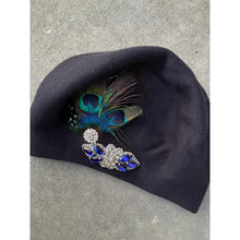 Yeela’s Exquisite Beret - Navy Peacock/Crystals-Beret-The Little Tichel Lady