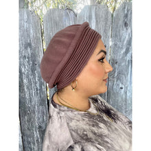 Front Pleated Cotton Beret - Mauve-Berets/ Snoods-The Little Tichel Lady
