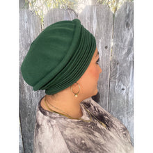 Front Pleated Cotton Beret - Hunter Green-Berets/ Snoods-The Little Tichel Lady