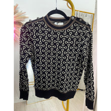 Button Detail Print Sweater, XS-2X-Tops-The Little Tichel Lady