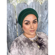 Front Pleated Cotton Beret - Hunter Green-Berets/ Snoods-The Little Tichel Lady