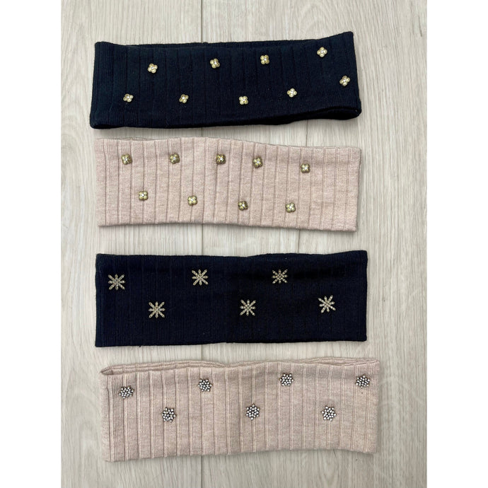 Lightweight Ribbed Bejeweled Headband-Headband-The Little Tichel Lady