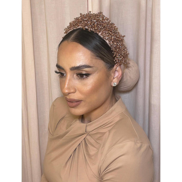 Avigail Lahiani, Luxurious Beaded Headpiece, Rose Gold-Headband-The Little Tichel Lady