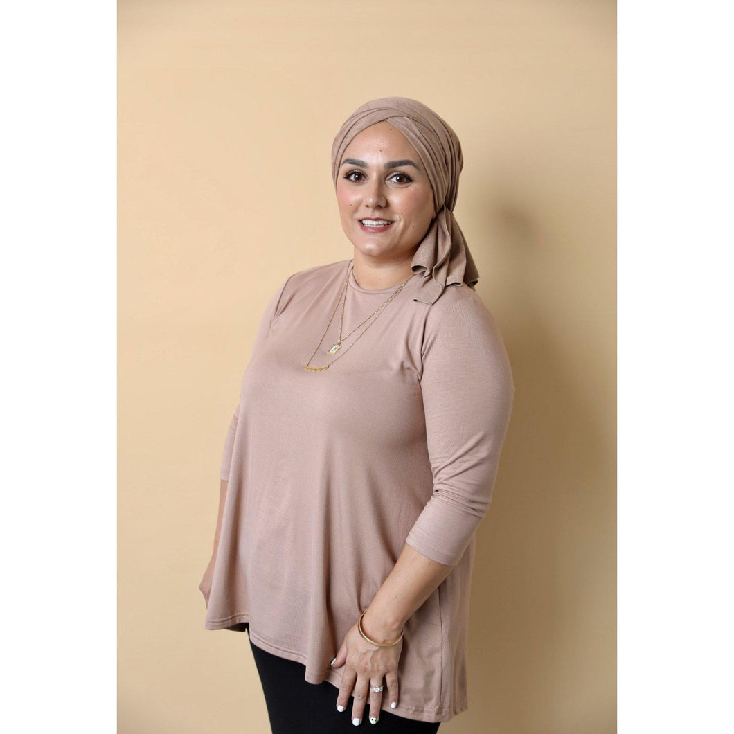 Jade LA Perfect Top - Caramel-Tops-The Little Tichel Lady