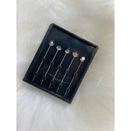 Jewel Headwrap Pins - Charcoal-Pin-The Little Tichel Lady