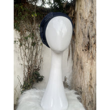Knitted Bow Beret Head Cover - Navy-Berets/ Snoods-The Little Tichel Lady