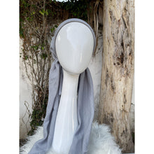 Pre Tied Turkish Cotton Textured Tichel w/ Long Tails - Gray-pretieds-The Little Tichel Lady