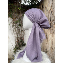 Pretied Turkish Cotton Textured Tichel w/ Long Tails - Lavender-pretieds-The Little Tichel Lady