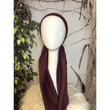Turkish Cotton Metallic Solid Pretied w/ Long Tails - Wine, XL Circumference-pretieds-The Little Tichel Lady