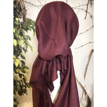 Turkish Cotton Metallic Solid Pretied w/ Long Tails - Wine, XL Circumference-pretieds-The Little Tichel Lady